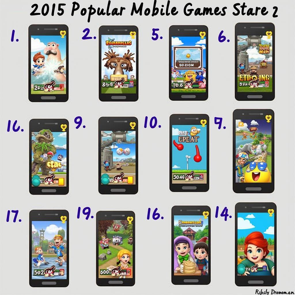 Game mobile ăn vui 2015 - Hình ảnh minh họa về các tựa game mobile phổ biến năm 2015