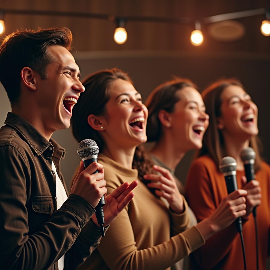 Gia Đình Hát Karaoke Vui Vẻ