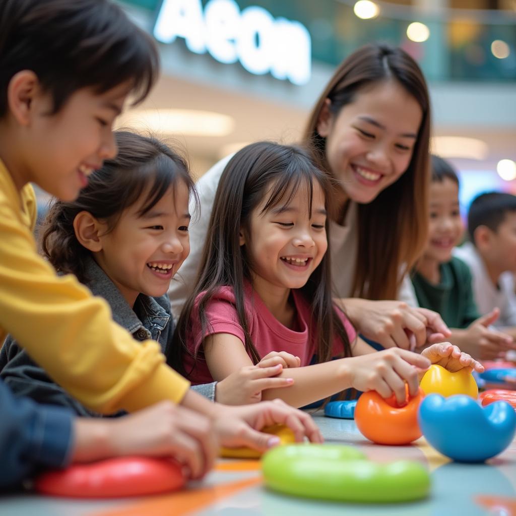 Gia đình vui chơi tại Aeon Mall