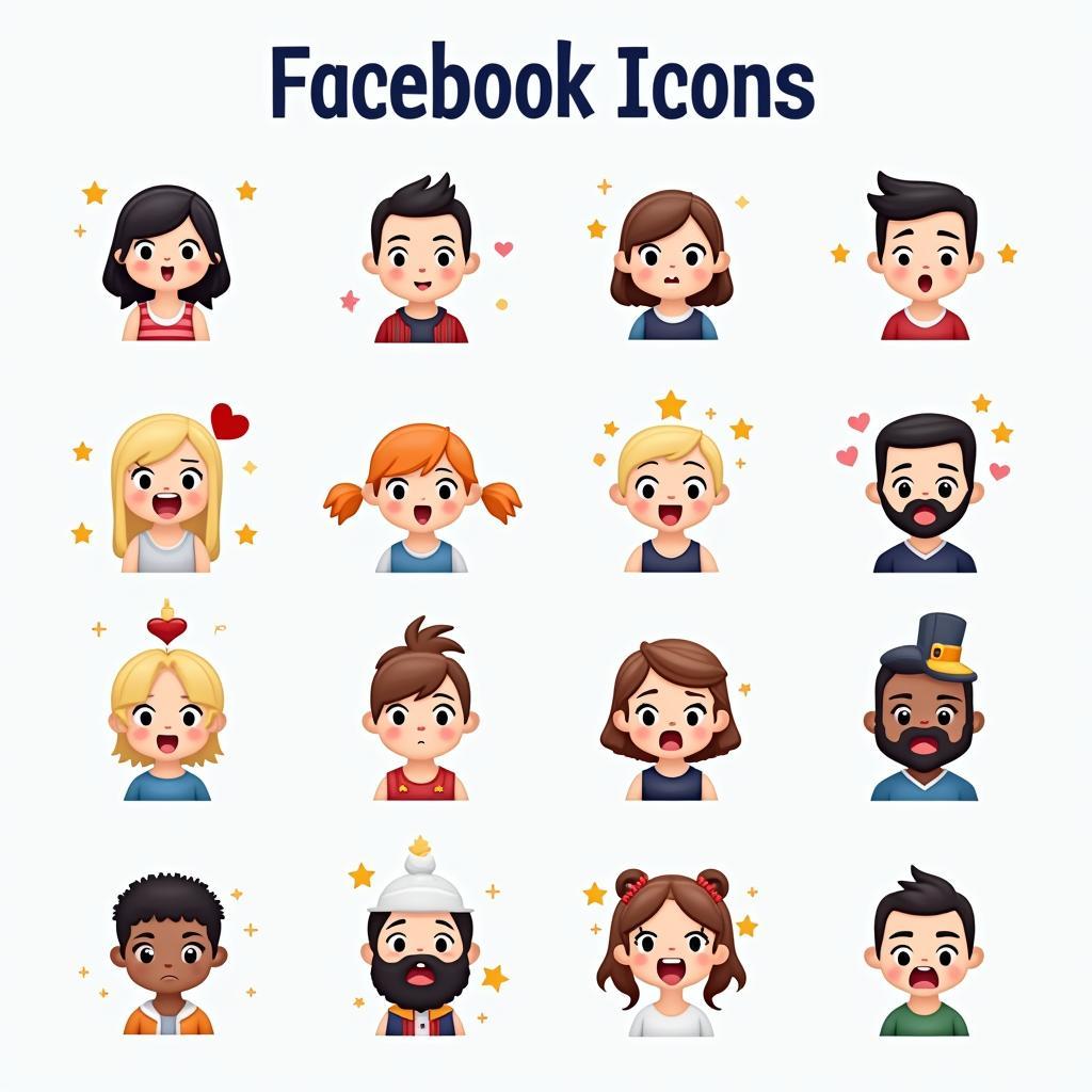 Icon vui nhộn đa dạng trên Facebook