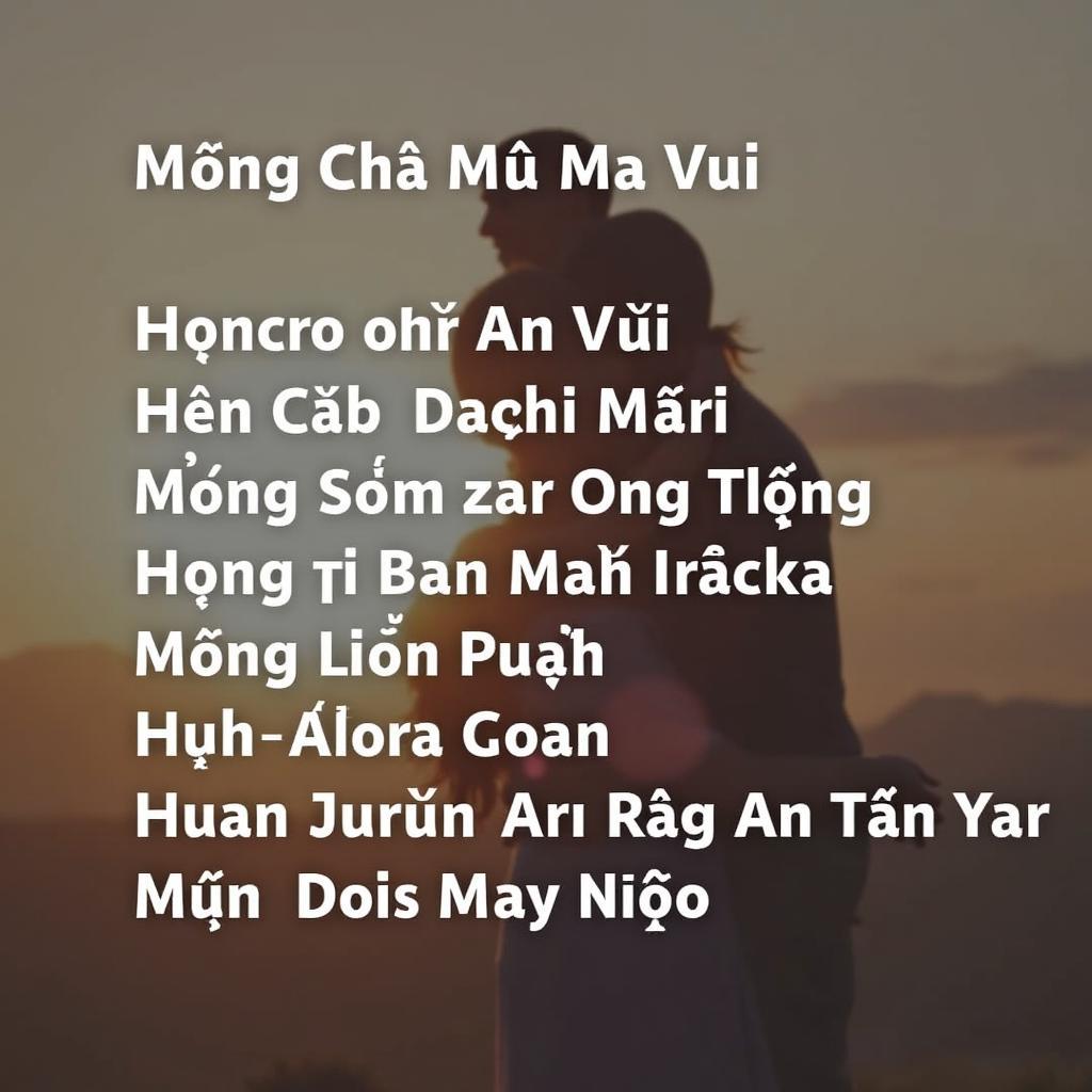 Màn hình hiển thị lời bài hát Karaoke Mong Cha Mẹ An Vui tone nữ