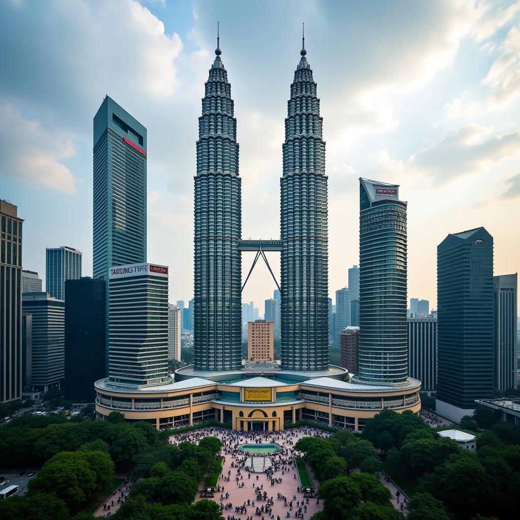 Tòa tháp đôi Petronas sừng sững giữa lòng Kuala Lumpur