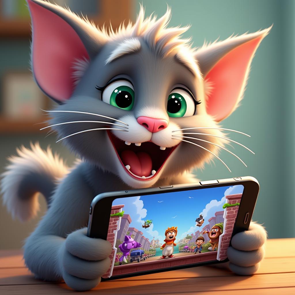 Mèo Tom chơi game vui nhộn