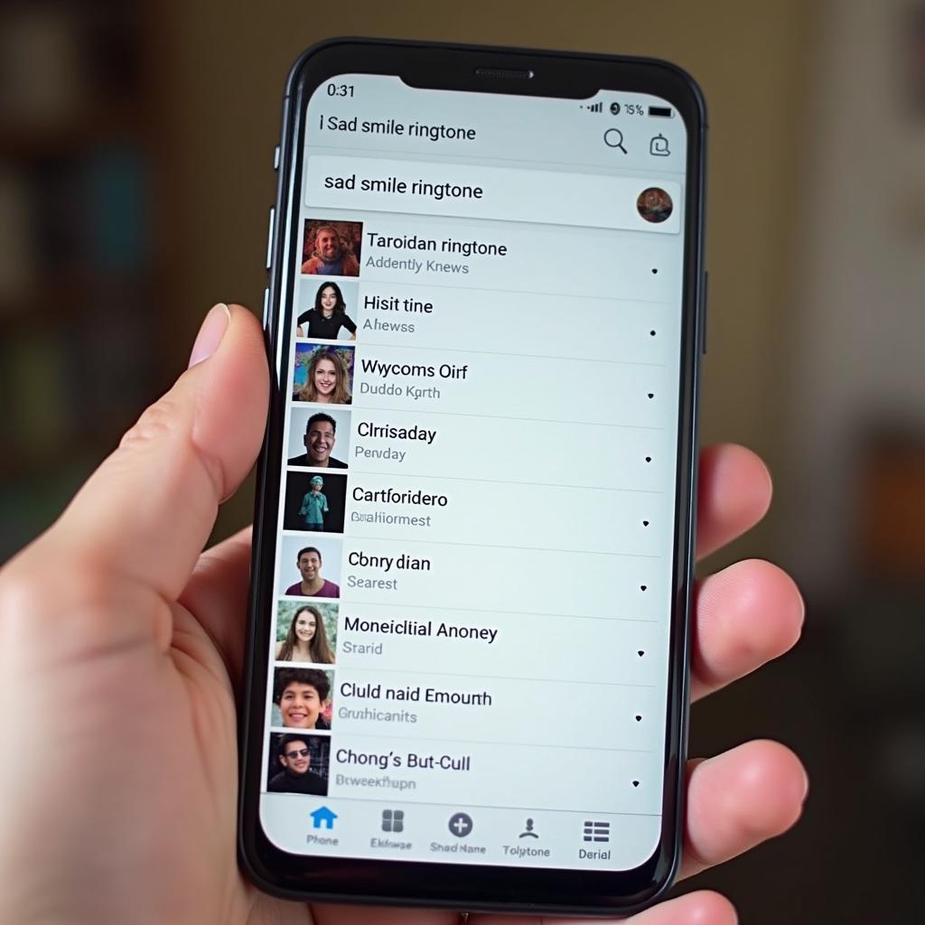 Điện thoại hiển thị nụ cười không vui nhạc chuông