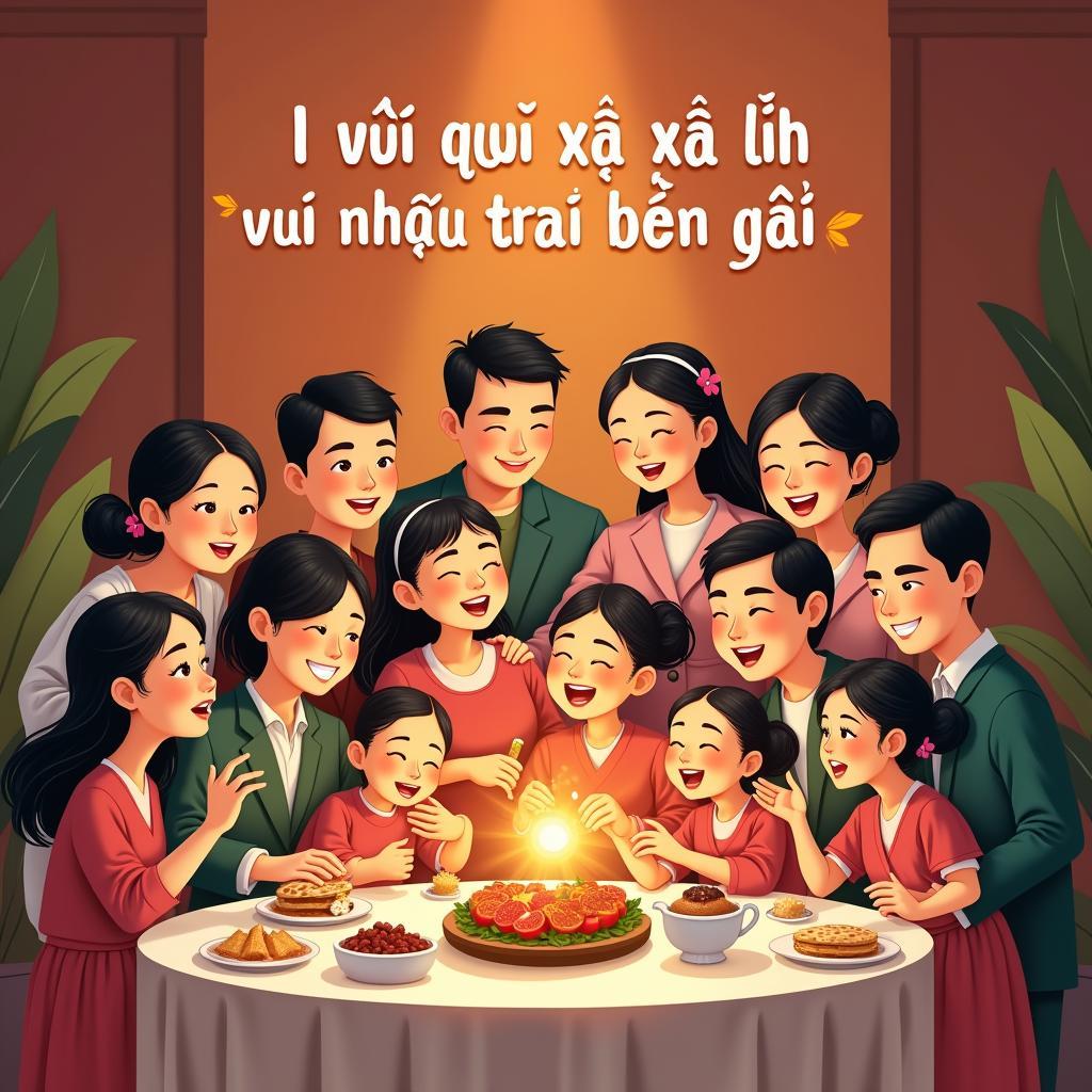 Gia đình sum họp trong ngày cưới cùng câu nói "Ô vui quá xá là vui nhà trai bên gái"