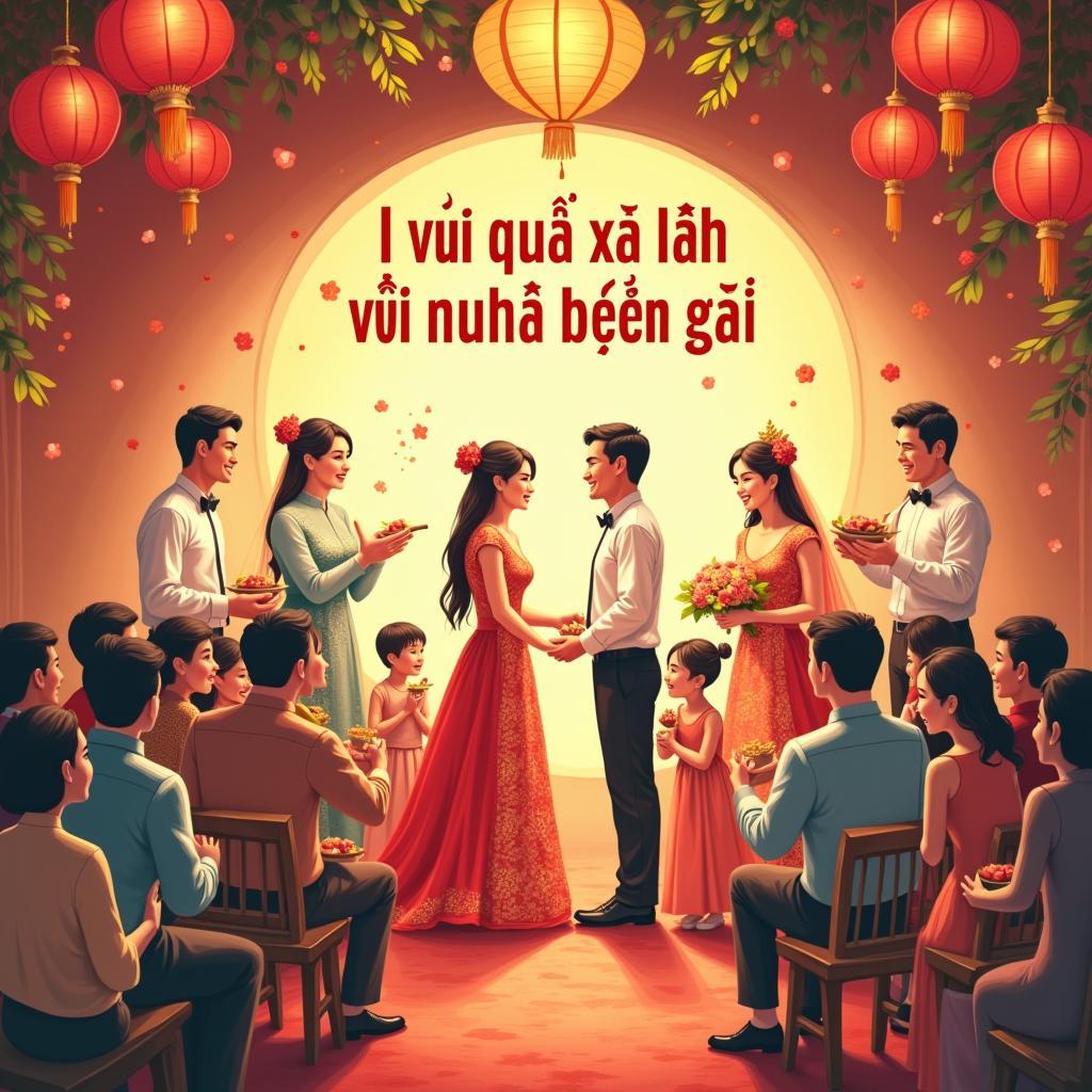 Đám cưới truyền thống với câu nói "Ô vui quá xá là vui nhà trai bên gái"