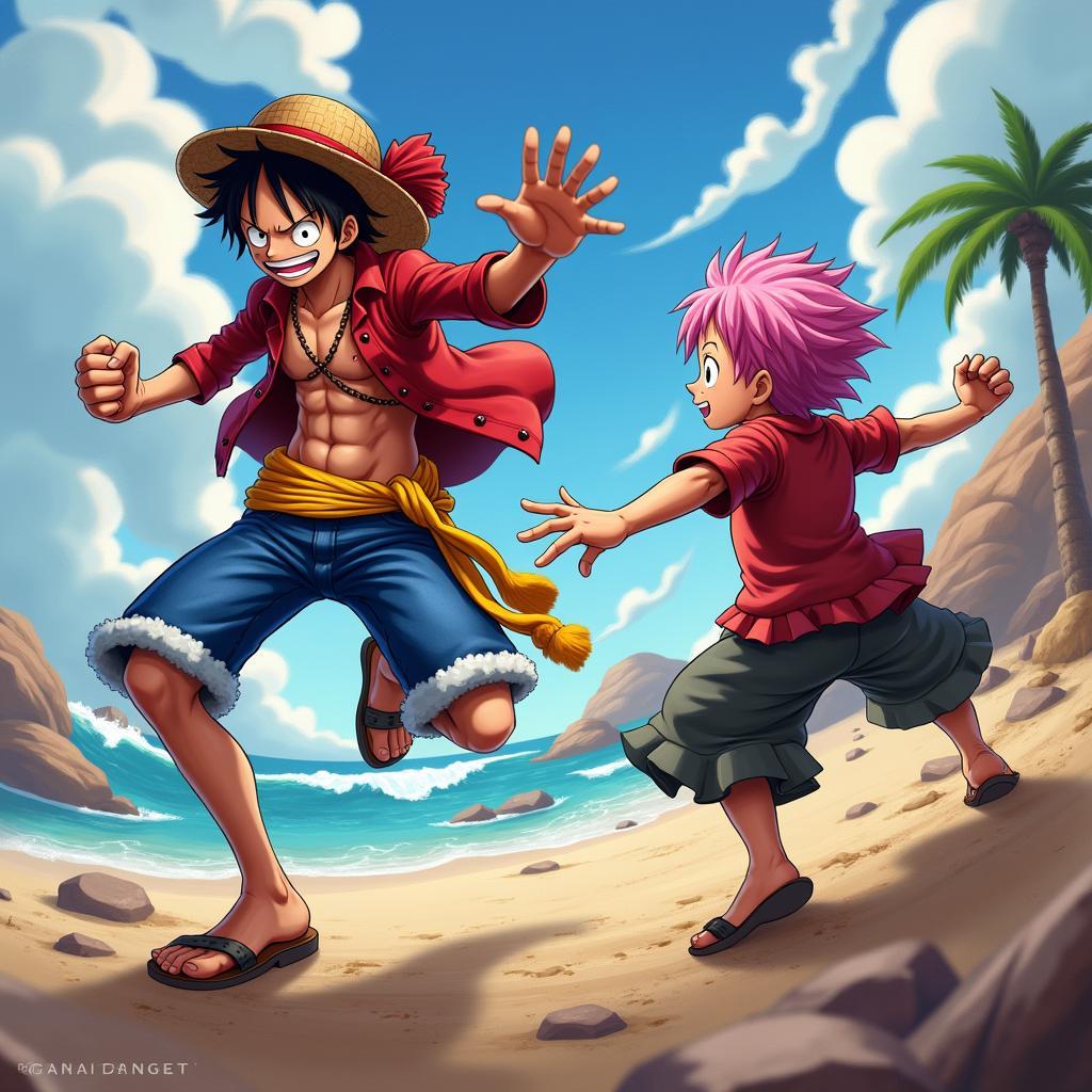 Trận đối kháng giữa Luffy và Natsu