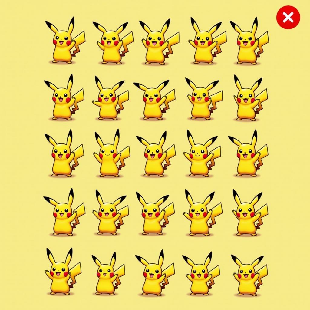 Giao diện game Pikachu cổ điển