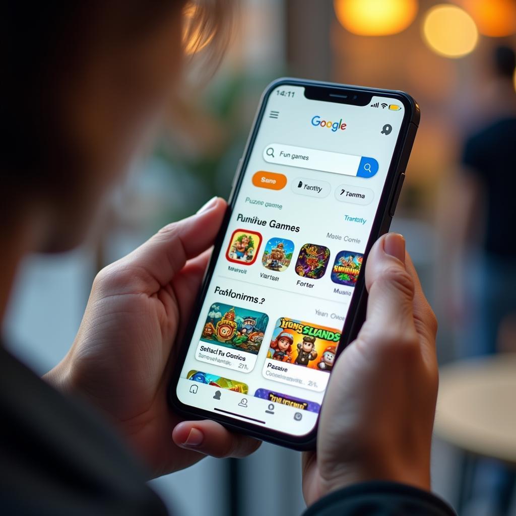 Tìm kiếm trò chơi vui trên điện thoại