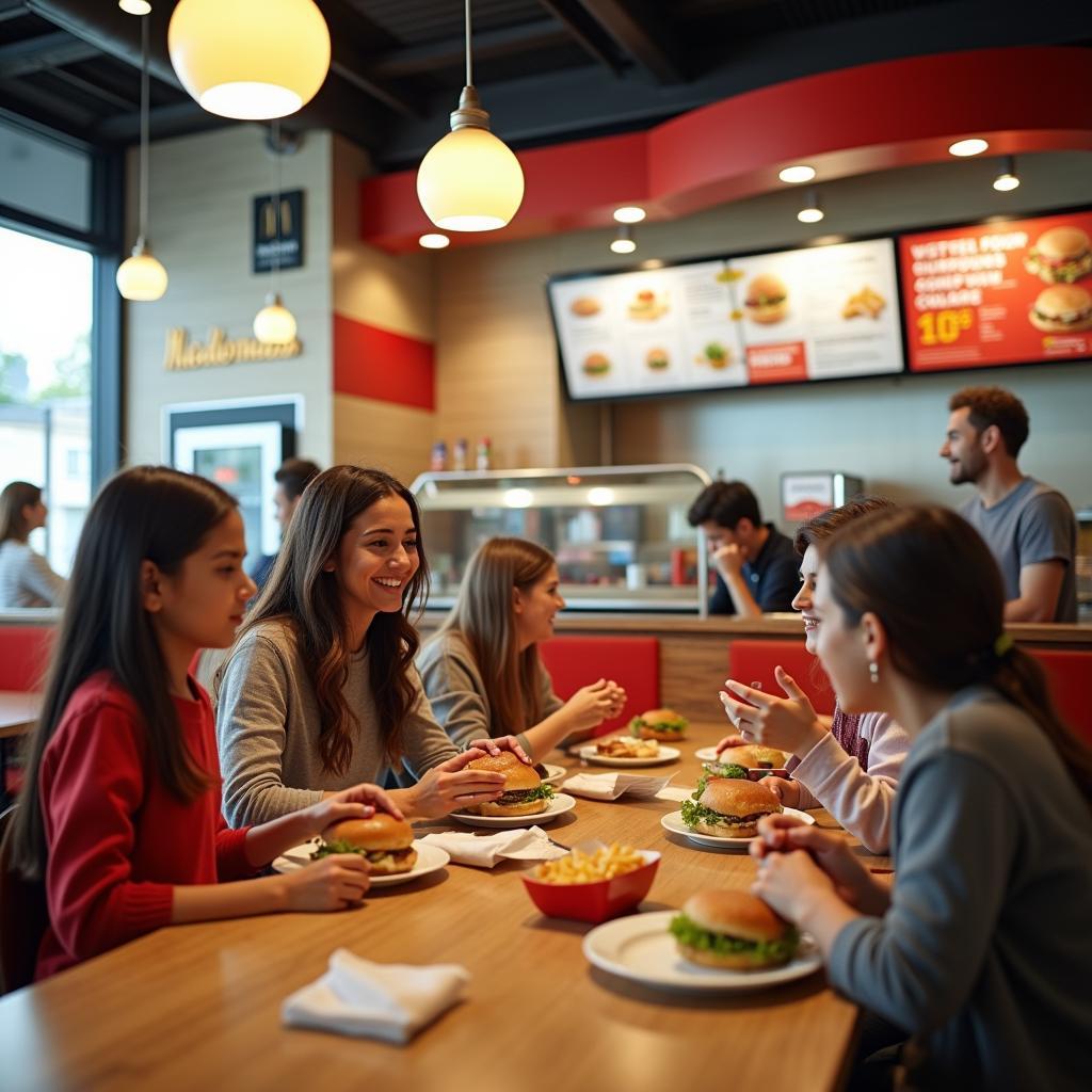 Hình ảnh nhà hàng McDonald nhộn nhịp