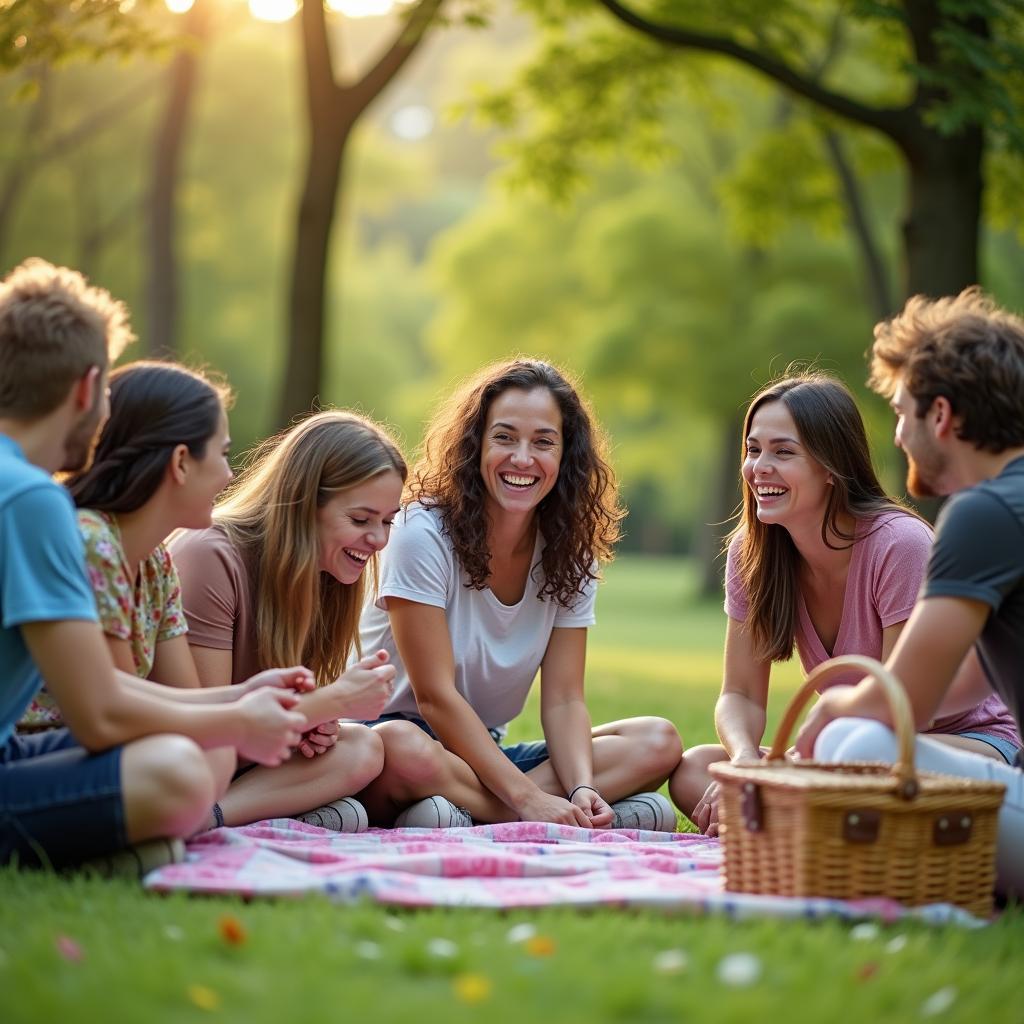 A group of friends are laughing and having fun together, showcasing a joyful and vibrant lifestyle.