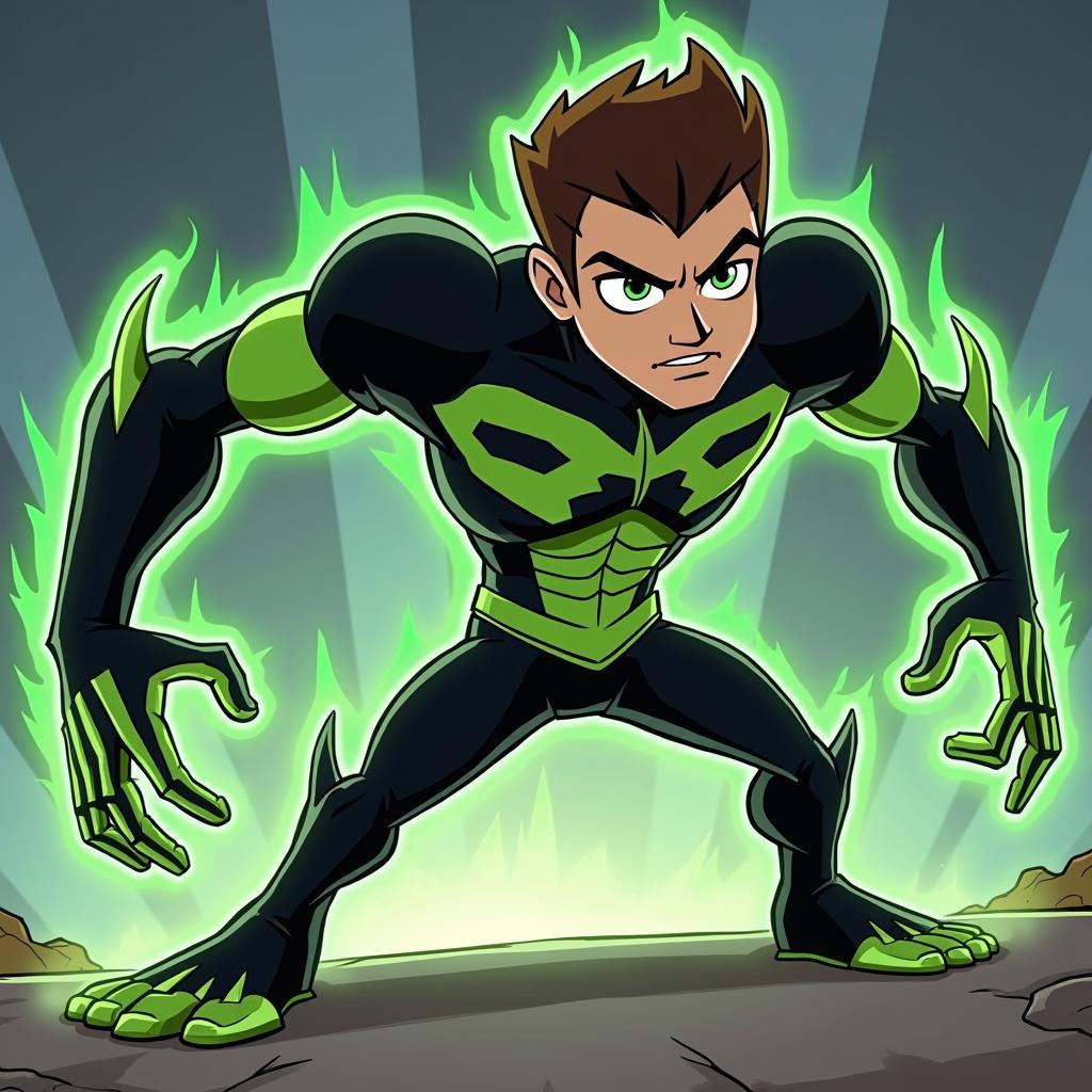 Ben 10 biến hình và chiến đấu với kẻ thù