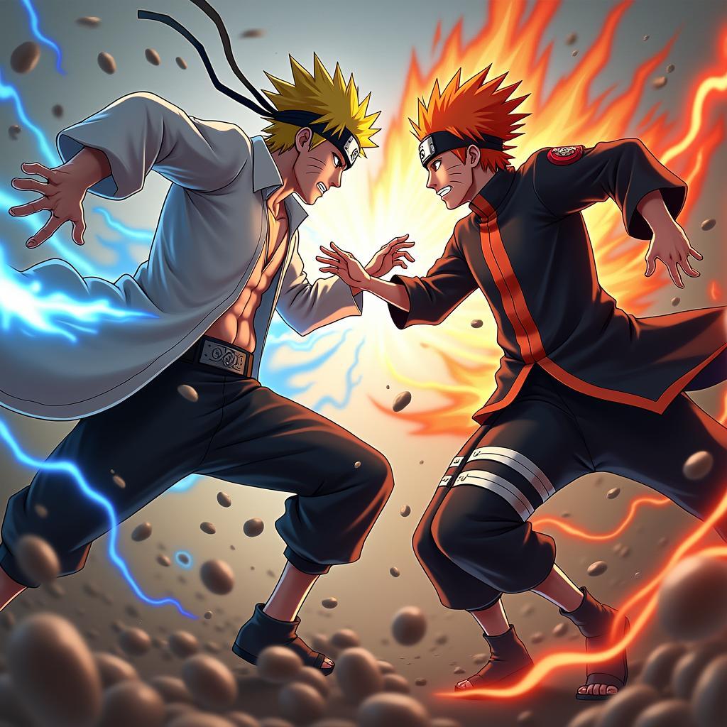 Trận đấu kịch tính giữa Naruto và Ichigo trong Bleach vs Naruto 2.6