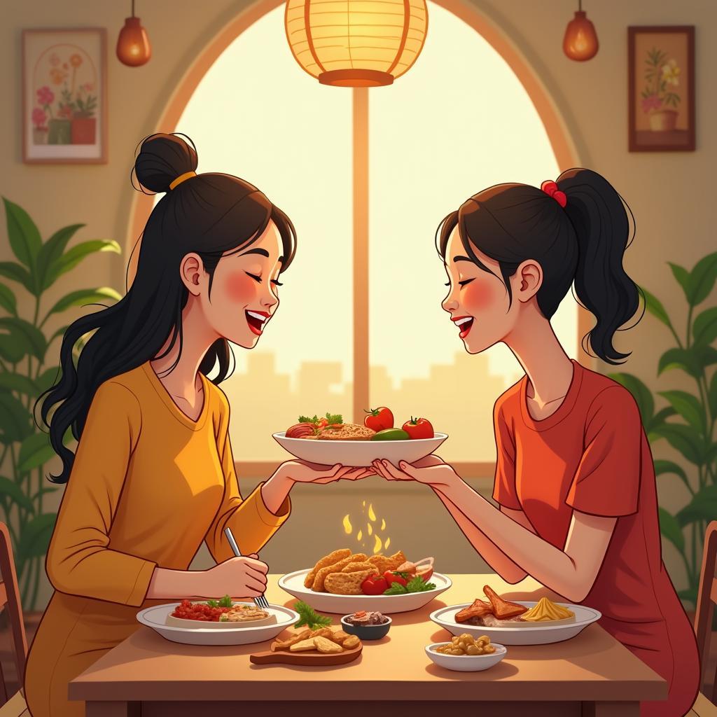 Bữa trưa vui vẻ Khởi My và La Thắng ấm cúng