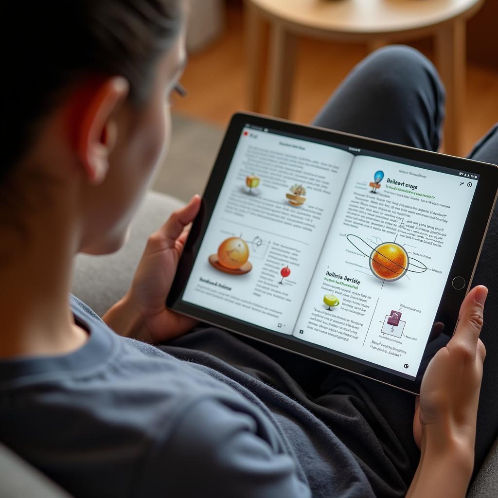 Đọc sách vật lý vui trên máy tính bảng