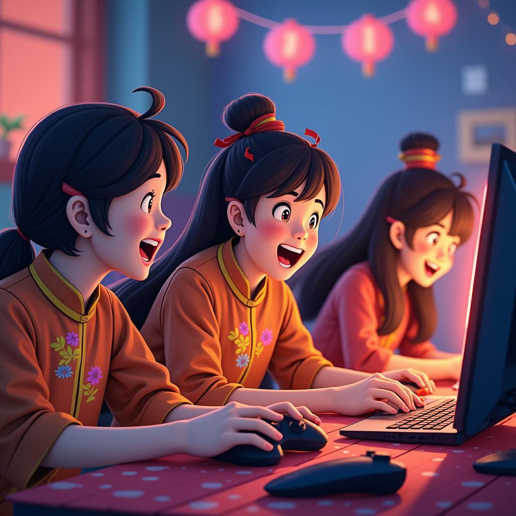 Chơi game online cùng bạn bè dịp Tết