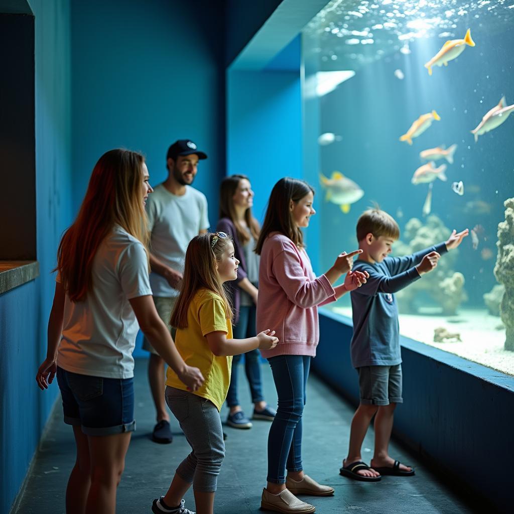 Gia đình tận hưởng niềm vui tại Sealife