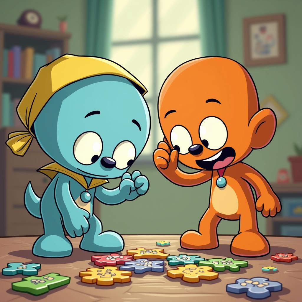 Gumball và Darwin cùng nhau giải đố.