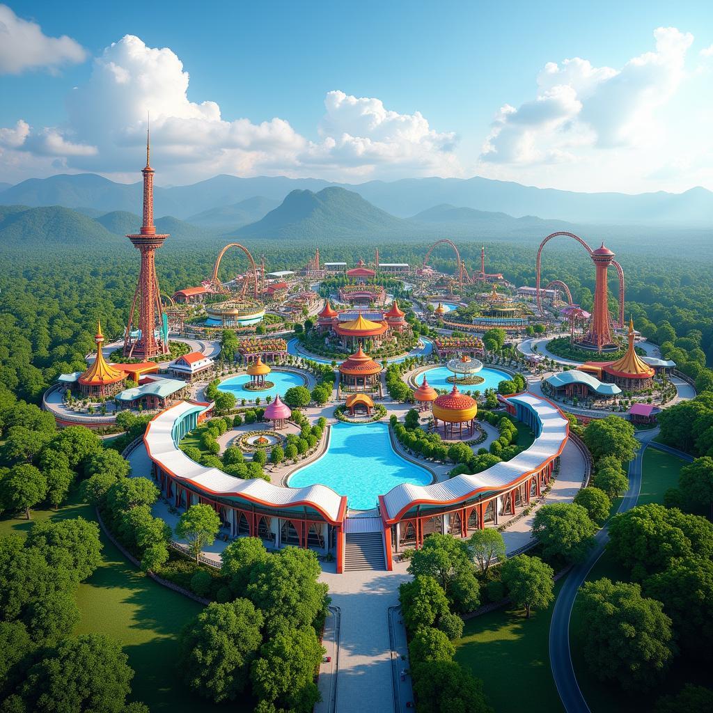 Toàn cảnh Khu vui chơi Skyworld Lương Yên