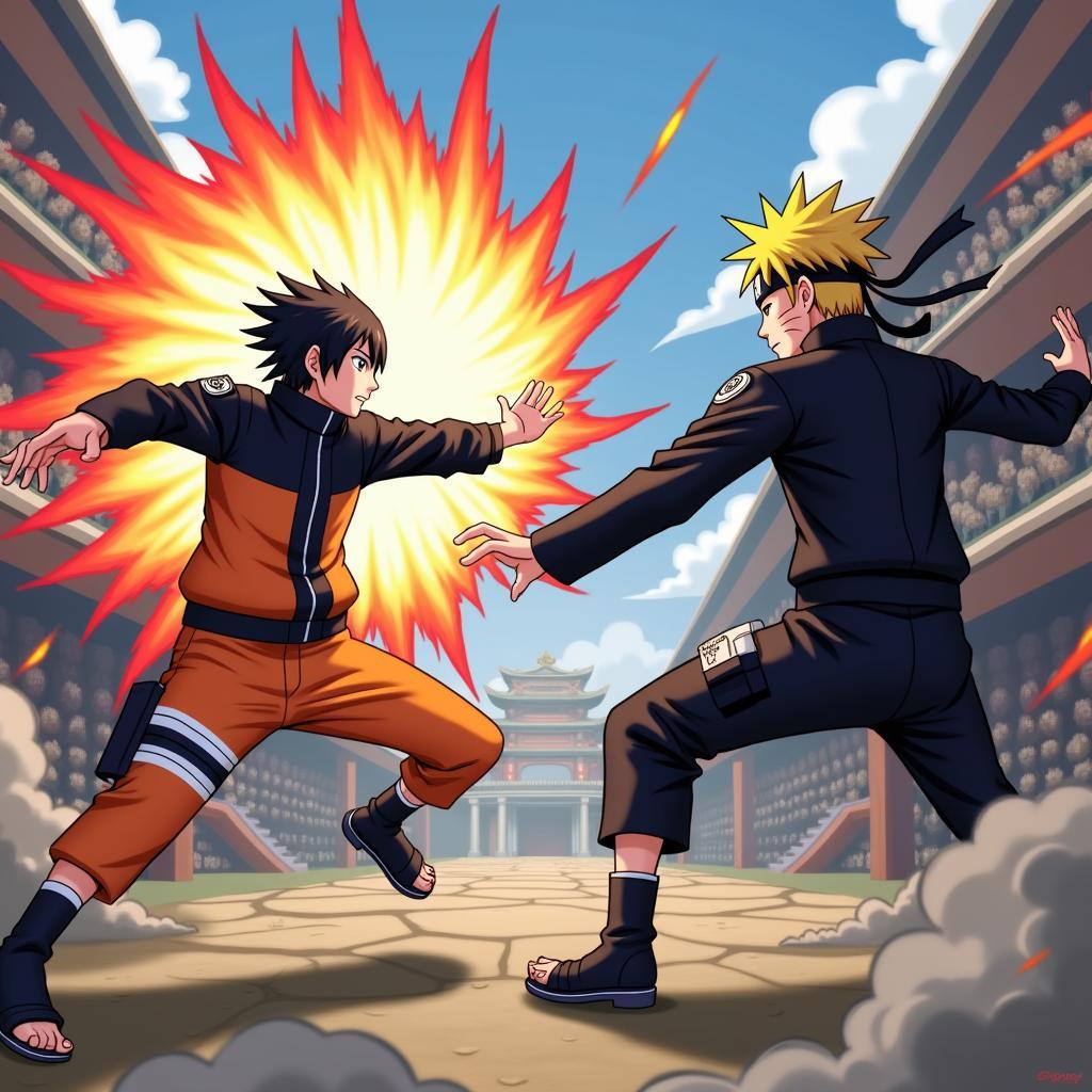 Trận chiến Naruto vs Ichigo trong game Naruto vs Bleach 2.5