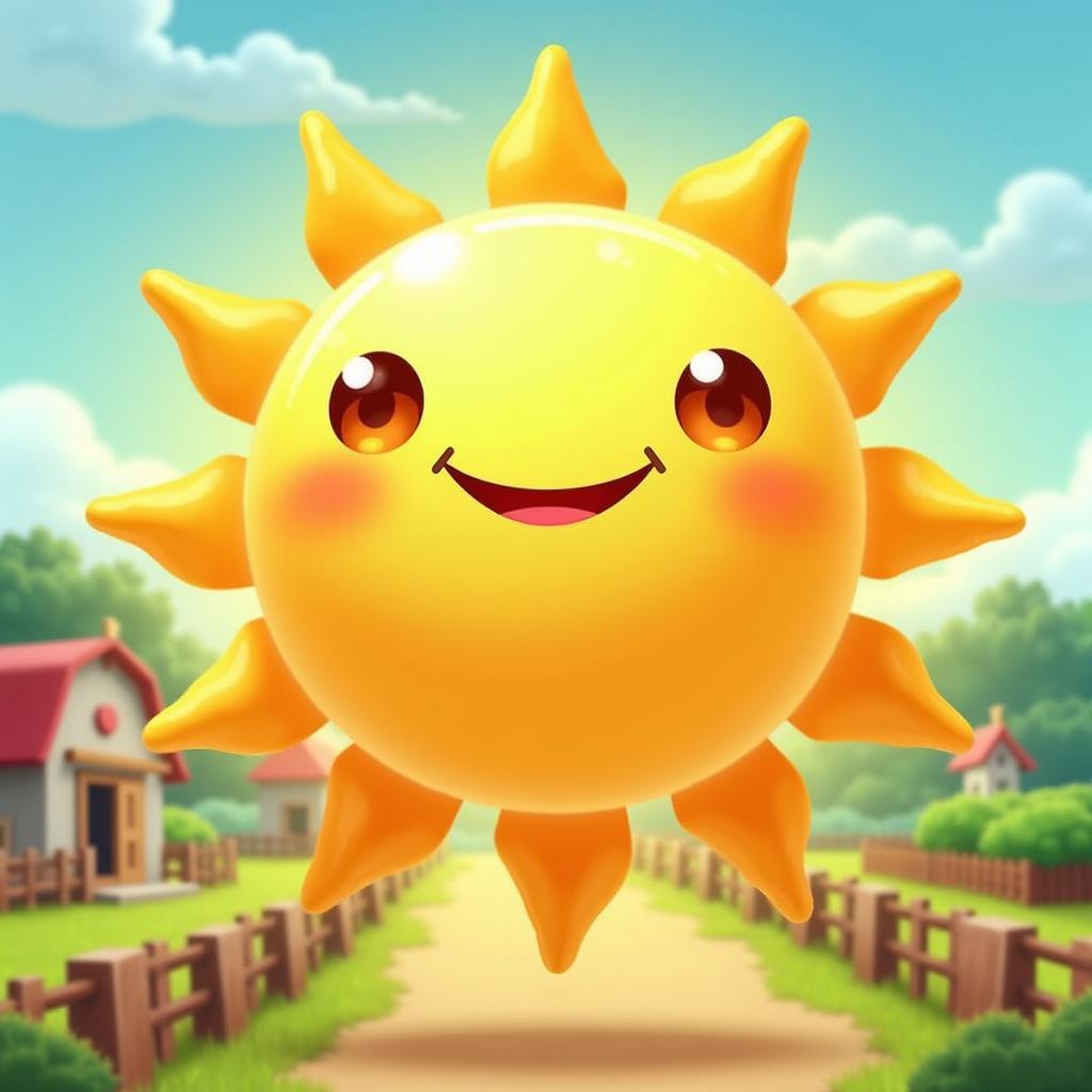 Hình ảnh ông mặt trời vui tính trong game mobile