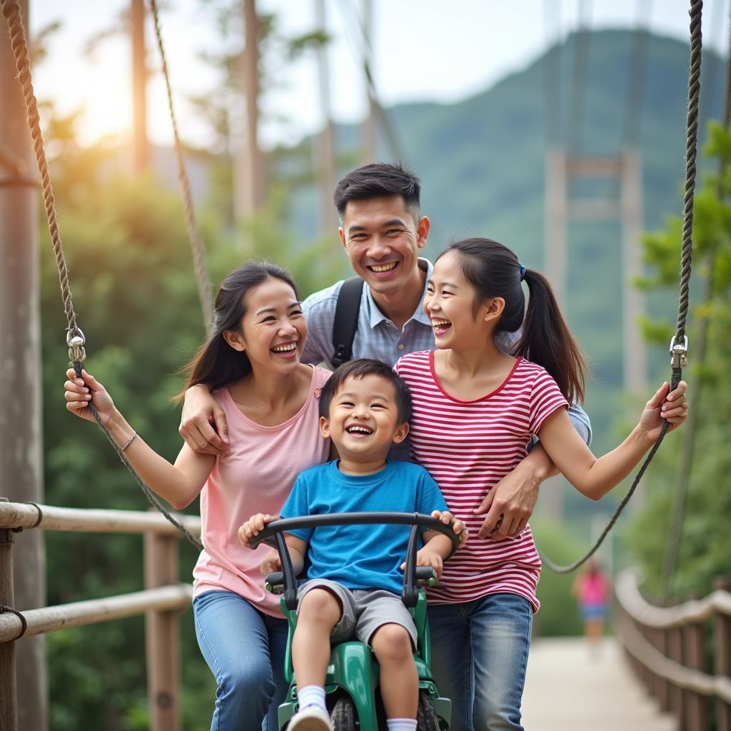 Gia đình vui chơi tại Skyworld Lương Yên