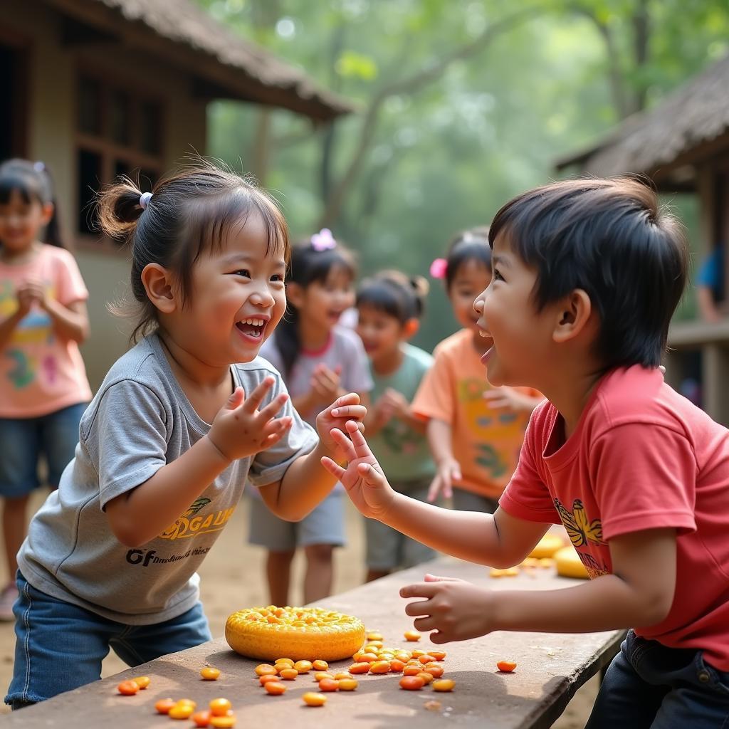 Trẻ em chơi trò chơi dân gian