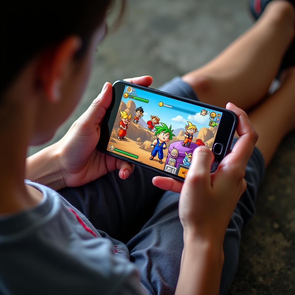 Chơi game Songoku trên điện thoại