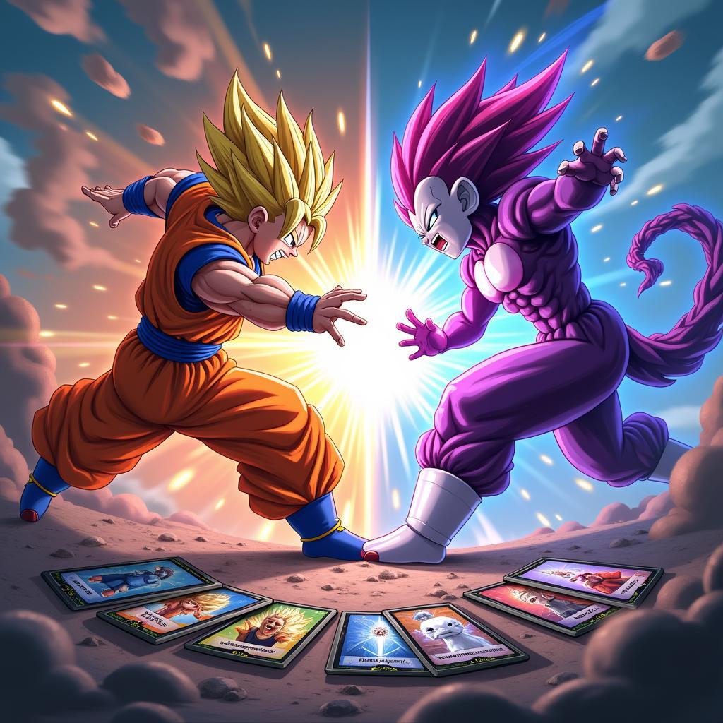 Trận chiến Dragon Ball Super kịch tính trên nền game đấu bài