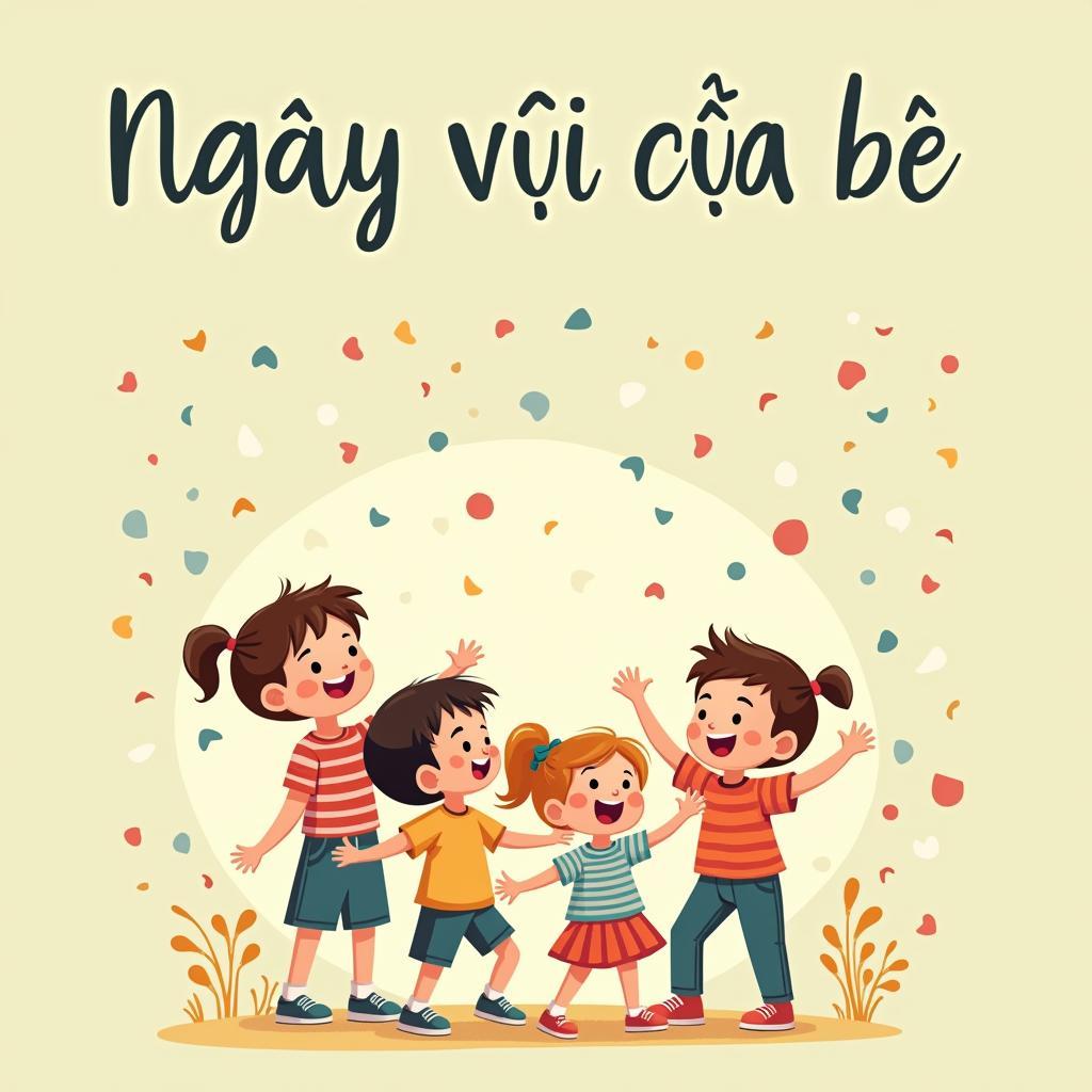 Hình ảnh minh họa ý nghĩa bài hát Ngày Vui Của Bé với các em nhỏ đang vui chơi