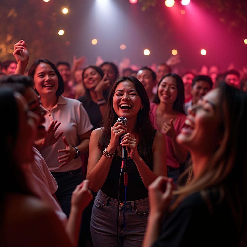 Hát karaoke "Cánh Chim Báo Tin Vui" để giải trí