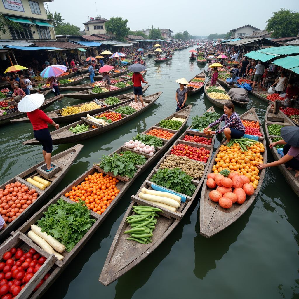 Chợ nổi Cái Răng nhộn nhịp