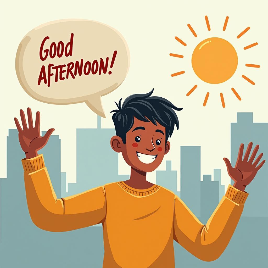 Chúc buổi trưa vui vẻ tiếng Anh: Good Afternoon