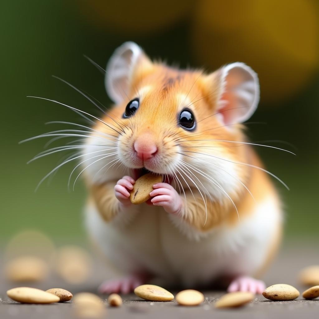 Chuột hamster ăn hạt hướng dương