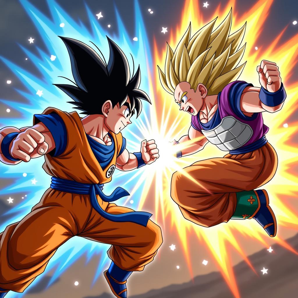 Trận chiến đầy kịch tính giữa Goku và Vegeta trong Dragon Ball 2.6 Game Vui