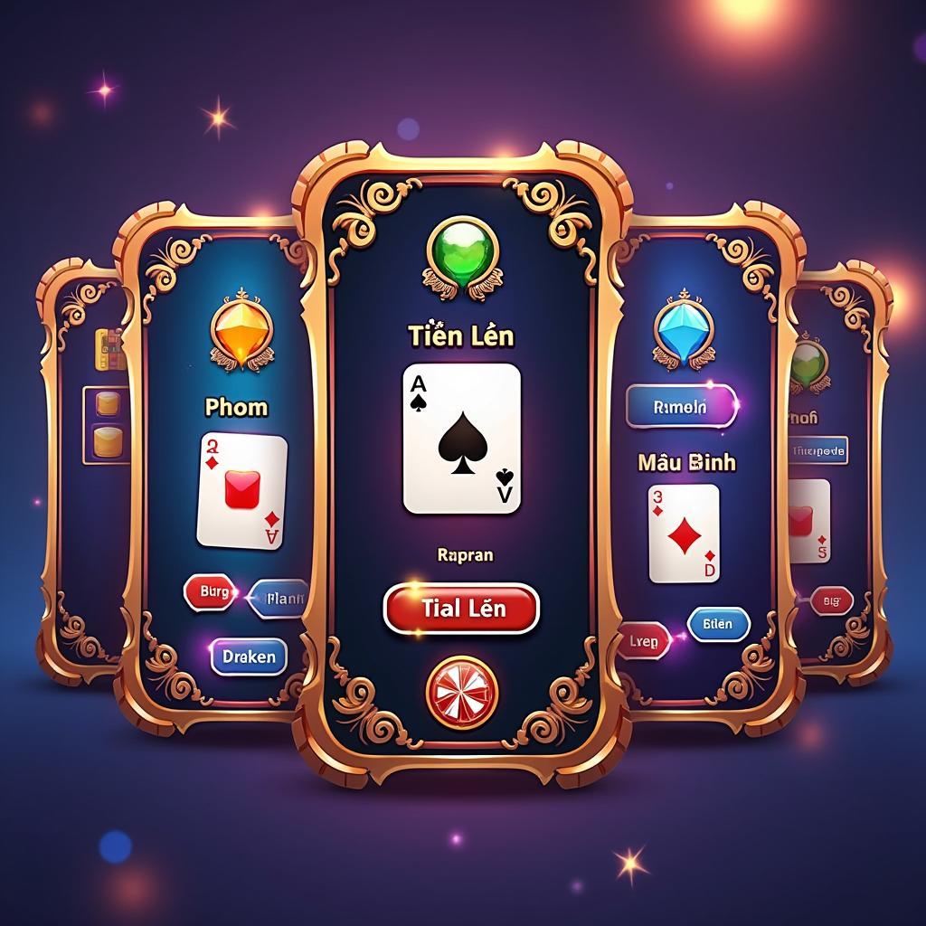 Giao diện game bài vui mobile