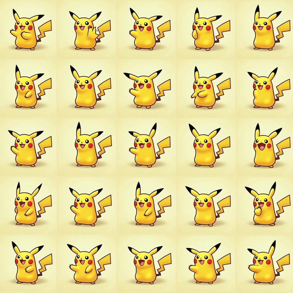 Màn chơi đầy thử thách của game vui Pikachu 2 với nhiều hình Pikachu khác nhau.