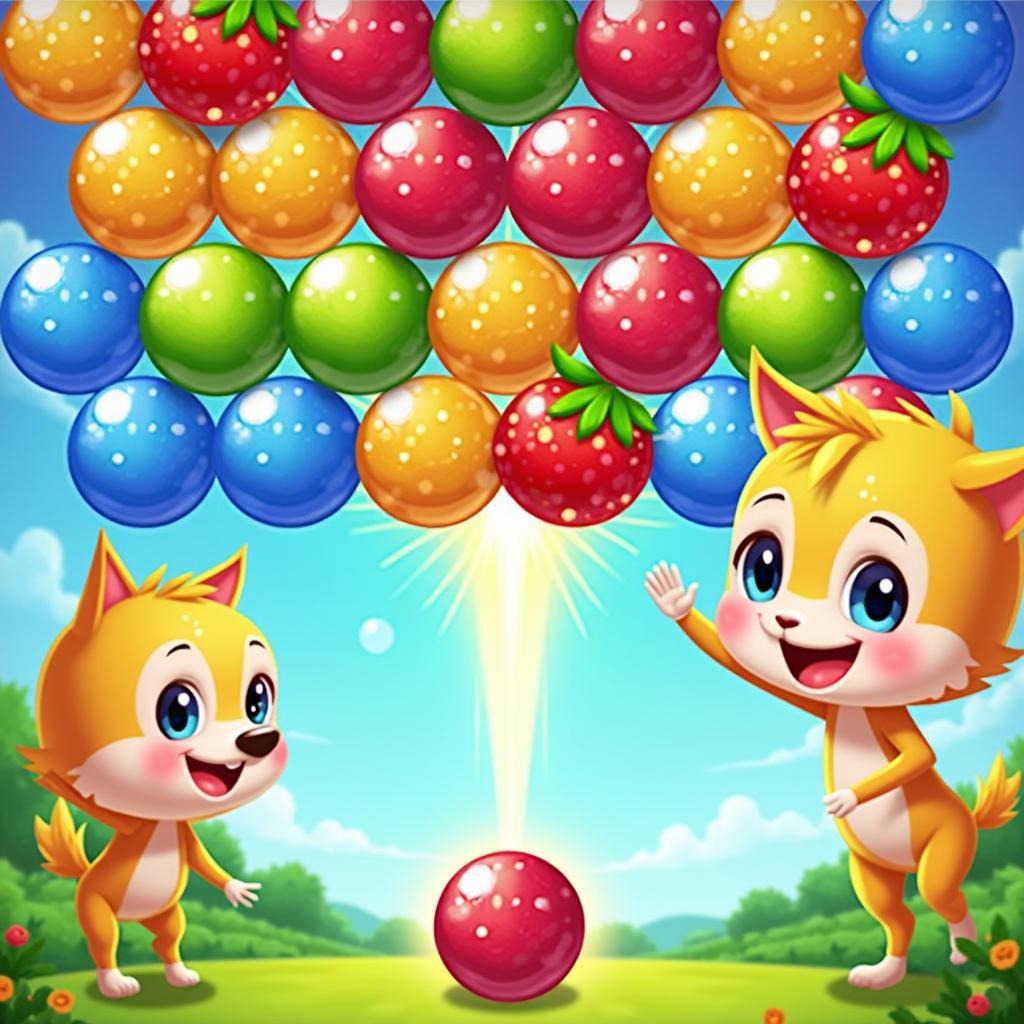 Game vui trái cây bắn bong bóng