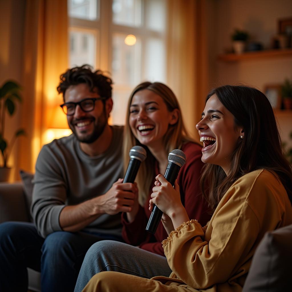 Hát karaoke vui bên gia đình