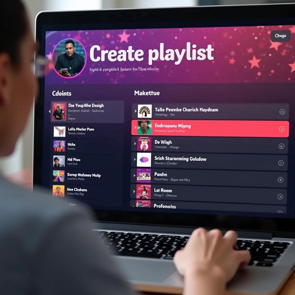 Ảnh minh họa việc tạo playlist nhạc vui